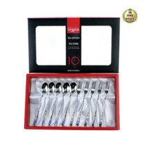 라이브잇 키친플라워 디오스전사 티스푼포크 청 ES3443, 스푼 5p + 포크 5p, 10세트