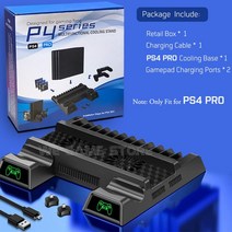 PS4 슬림/PS4 프로 게임 콘솔 냉각 팬 지원 듀얼 컨트롤러 충전 스테이션 디스크 브래킷 플레이 PS 4 슬림, [02] P4 Pro Stand