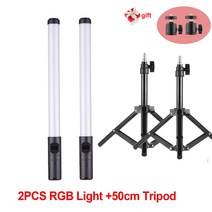스테디 캠 카메라 봉 모노포드 삼발이 W 핸드 헬드 RGB 다채로운 플래시 라이트, 05 2 light W 2 stand