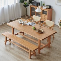 소나무 물푸레나무 우드 원목 대형 식탁 4인 6인 다이닝테이블 다인용식탁, 140x70x75cm소나무