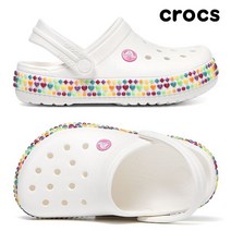 크록스 키즈 성인 크록밴드 클로그 K 젬밴드화이트 207605-100