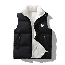 MLB 남녀공용 양털 패딩 조끼 데일리 캐주얼 커플 양키즈 로고 심플 디자인 지퍼 4color