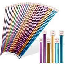 줄대바늘 두근두근대바늘레슨시리즈+바늘세트 대바늘세트 대바늘 35cm 플매트 카펫 러그 스웨터 바늘 포인트 색상 DIY 프로젝트용 여분의 긴 스트레이트, [07] 1 pair  5.5mm