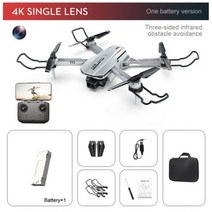접이식 RC 쿼드콥터 미니 드론 4K 프로페셔널 카메라 FPV 와이파이 3 방향 물 회피 완구, 4K Bag 1B