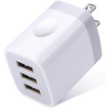 USB 충전기 3포트 AC 어댑터 콘센트 15W 스마트폰 iPad 모바일 급속 충전 컴팩트 휴대폰 Android 등과 호환 PSE 인증 Phone 11과 / 11 프로 폰 XR X, 3포트 화이트 - 1