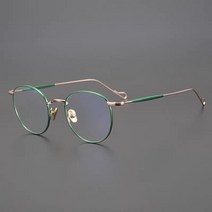 하우스브랜드 초경량 금속테 뿔테 안경 티타늄 가벼운 대학생 남녀공용 하금테 30대 40대 일본 수제 3