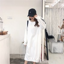 위위브렌 여성용 데일리 롱 기모 원피스