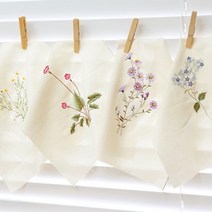 퀼트가게20수 야생화 자수 커트지 4종 내츄럴 원단 패브릭 천, 벌개미취 내츄럴