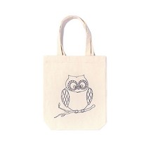 바이오피스 신발 주머니 만들기 세트 초등 캔버스 천 가방 꾸미기 DIY 재료 무지 패브릭 키트 어린이 학원 보조 실내화, 부엉이, 1개
