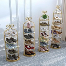 JINLE 골드 철제 신발 수납 선반, 6단, 하나