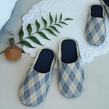 베누지오 실내용 빅사이즈 남성여성 쿠션 커플 거실 실내화, 아가일체크