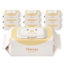 브리옹 나나 아기물티슈 80매 캡형 엠보싱원단, 10개