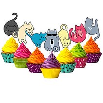 24-pack Food-safe and Child-safe Cake Toppers by Citadel Black - No Assembly Required 100% Food-saf, 1