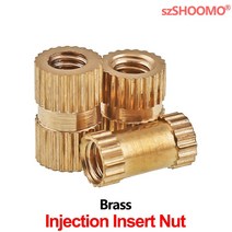 황동 스트레이트 널 인서트 너트 플라스틱 사출 금형 M1.4 M2, 07 L10_05 M3xOD4 (100Pcs)