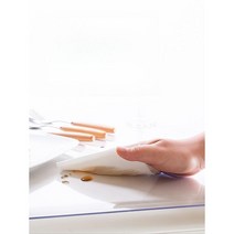 유리 대용 pvc 식탁보 방수 및 노 워시 테이블 매트 투명 커피 책상 주방 식탁 PU, 85x140CM, 항균 투명 6.0 두께 4.0