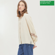 베네통 베네통 로고 자수 볼륨 블라우스 BABL08141_BE