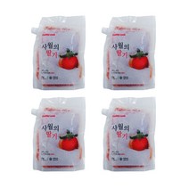 딸기청 사월의딸기 1kg x 4팩 딸기라떼 딸기스무디(사은품 증정), 4개