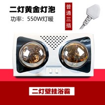 욕실 난방기 화장실 온열기 목욕탕 히터 Yuba 벽걸이 2등 2등 바람 난방 3등 방수, 두 개의 밝은 황금 전구 방수 및 방폭
