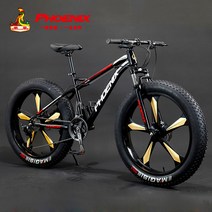 MTB 산악자전거 광폭타이어 여성용 오프로드 고성능 학생용 팻바이크 성인용, 21단, 26인치, 검붉은 손설의 오도륜