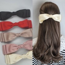 연예인 헤어핀 빅리본핀 김정은 새틴 삼단 반머리 공단 실크 전체머리 자동핀