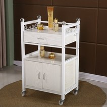 인테리어 미용실 수납장 선반 이동식 도구 캐비닛 화장대 협탁 헤어샵 바버샵 피부관리, 668-13A 서랍장 크리스탈 화이트