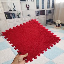 카페트 매트 두꺼운융 면접합 버블 거실 침실 대면적 업소용청소기, C03-30x30x0.6CM10매입, T01-딥레드