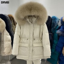 공식 웹 사이트 그림 SOUL 한국 2022 겨울 새로운 대형 모피 칼라 하이 엔드 자켓 여성 중반 길이 허리 허리 스와