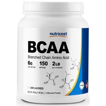 뉴트리코스트 BCAA 대용량 파우더 무맛 2lb 1서빙 6g 150회분 BCAA Powder [150 SERV] [Unflavored]
