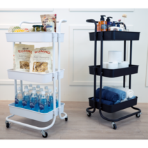 심플앤 이동식 다용도 핸드 트롤리 3단, 메탈블랙