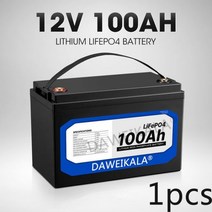 인산철 배터리 신제품 리튬 철 인산염 팩 12V 20Ah 50Ah 100Ah 150Ah 200Ah LiFePo4 솔라 보트용 내장 BMS 세금 없음 160320, 1p 12V 100Ah Battery