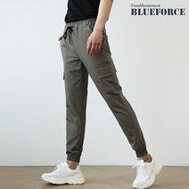 블루포스 남성용 셀파도 베이직핏 캐주얼 린넨 스판 카고 조거 팬츠