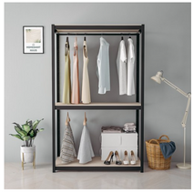 홈던트 하우스 시스템 드레스룸 3단 2행거 1200 x 400 x 1950 mm, 블랙