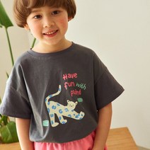 모모슈슈 아동용 모모 반팔 티셔츠(그레이)