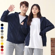 텐클로 빅사이즈 (90~140인치) 남녀공용 오버핏 기모 안감 후드집업