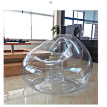 Makone 상표등록 투명 에어 쇼파 의자 간편한 휴대용 캠핑 야외 소파 피크닉 발코니 자취방 빈백 1인용 풍선, D