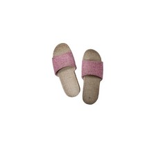 층간소음방지 린넨 여름 쿠션 거실화, 핑크, 1개