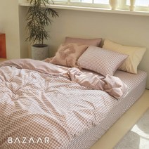 모노체크 이불베개커버세트+홑겹매트리스커버(SS)