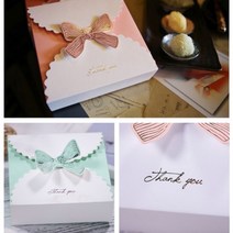 리본 정사각 납작 접이식 선물 포장 상자 종이 박스 케이스 답례품 천연 비누 양말 손수건 생일 기념품 어린이집 답례 쿠키 마들렌 선물용 용품, 색상, 그린