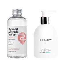 코슬로우 배리어 모이스트 수분크림 250ml + 현실 앰플 200ml / 대용량 수분크림 대용량 앰플 기초 세트 / 여드름 화장품, 수분크림+현실앰플