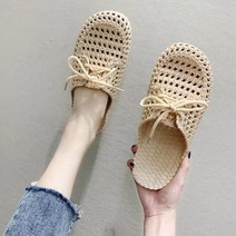 발볼넓은 통굽 밴딩 여자 편한 샌들 모음 새로 편안한 통기성 캐주얼 슬리퍼 폐쇄 발가락 구멍 뚫린 용 플랫