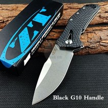 제로 공차 ZT 0308 베어링 접는 나이프 CPM 20CV 블레이드 G10/로즈우드 핸들 EDC 사냥 캠핑 생존 자기 방어 칼 스테인레스 스틸 티타늄 합금 찢어짐 방지 아, Black G10 handle