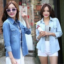 L.ONLIN SHOP여자 데님셔츠 청남방 캐주얼 슬림핏 빅사이즈 pcr29 오버핏셔츠 여성블라우스 셔츠