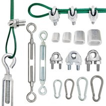 비너 와이어 클립 턴버클 패럴 모음 철물 용품 와이어 로프 길이 조절 장력 연결 고정 고리, 스텐턴버클, 3/4인치x1EA