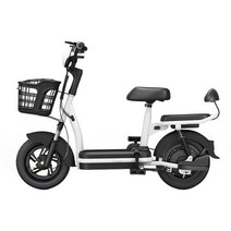 출퇴근 배달 2인용 전기자전거 장거리용 전동자전거, 레드-14A 배터+ 60km 48V