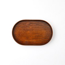 현 우드 타원 트레이_31x21, 단품