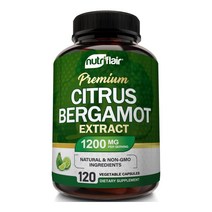 미국 NutriFlair Citrus Bergamot 1200mg 120캡슐 뉴트리플레어 시트러스 베르가못 추출물 베르가모트 직구, 1개