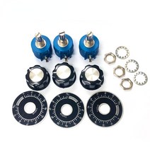 3590s 10k 멀티 턴 가변 전위차계 키트 권선 저항 2w 3590s-2-103l 500 1k 2k 5k 20k 50k 100k 옴 + 노브 캡, 50k 옴
