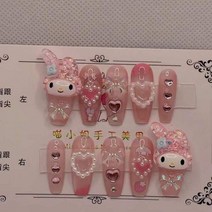 마이멜로디 시나모롤 산리오인형 애착인형 Diy Sanrioed 마이 멜로디 헬로 키티 만화 인형 수제 3 차원 네일 패치 애니메이션 장난감 여아용 선물, [03] M, [01] A