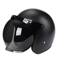 레트로 빈티지 오픈 페이스 오토바이 헬멧 남녀 공용 바이크 제트 파일럿, 03 XL, 10 Matte Black3