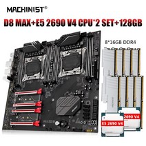MACHINIST X99 마더보드 세트 키트 LGA 2011-3 듀얼 CPU Xeon 2690 V4 프로세서 ECC DDR4 8x16GB 8 슬롯 메, 01 마더 보드